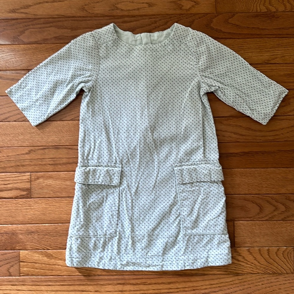 🩵 GAP KIDS Girls Dress size 4T polka dot light teal blue corduroy EUC